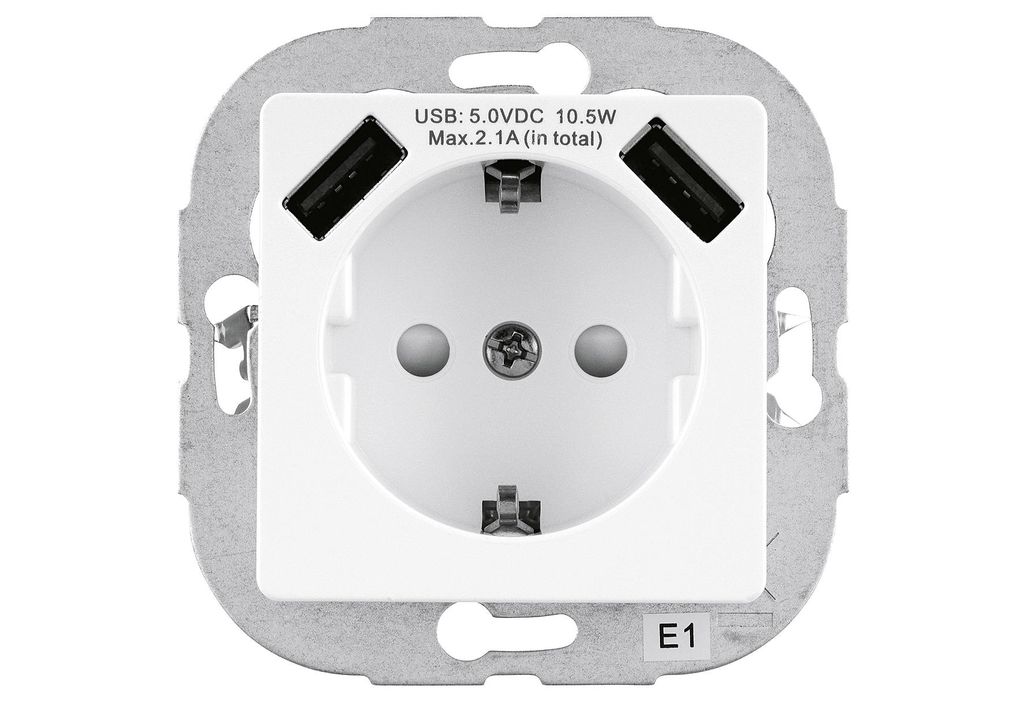 REV Ritter Steckdose 2xUSB, Unterputz, Weiß, PrimaLuxe mit Produktbild 