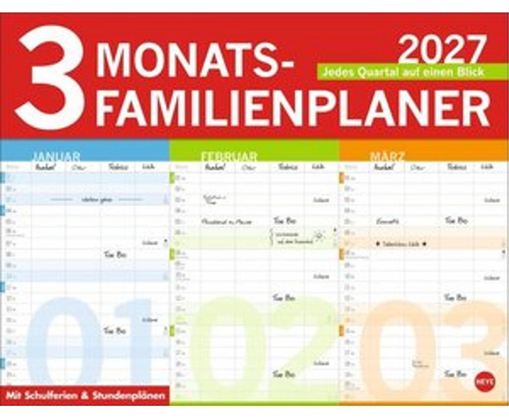 Agenda familial trimestriel 2027 Image du produit 