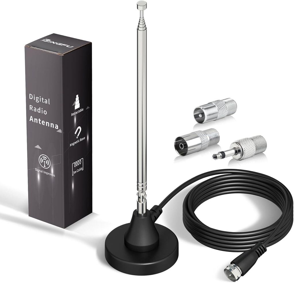 DAB+ UKW Radioantenne Digitale Teleskopantenne für den Produktbild 