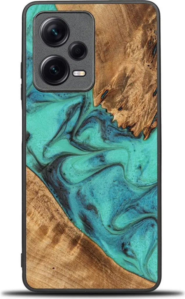 Cover Legno e Resina Bewood Unique Turchese - Xiaomi Redmi Note 12 Pro+ 5G