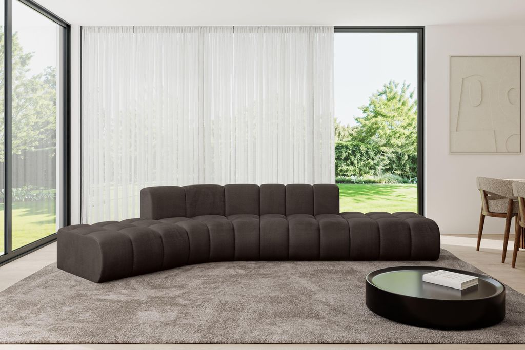 ALTDECOR Modulares Sofa Ecksofa in L-Form - Solven-L1 - 380x174x70 cm Braun - Corner modular Sofa Eckcouch Couch Wohnlandschaft Cauchsofa Bodensofa...