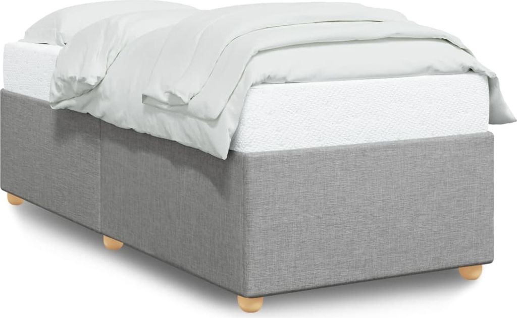 vidaXL Bettgestell ohne Matratze Hellgrau 100x200 cm Stoff