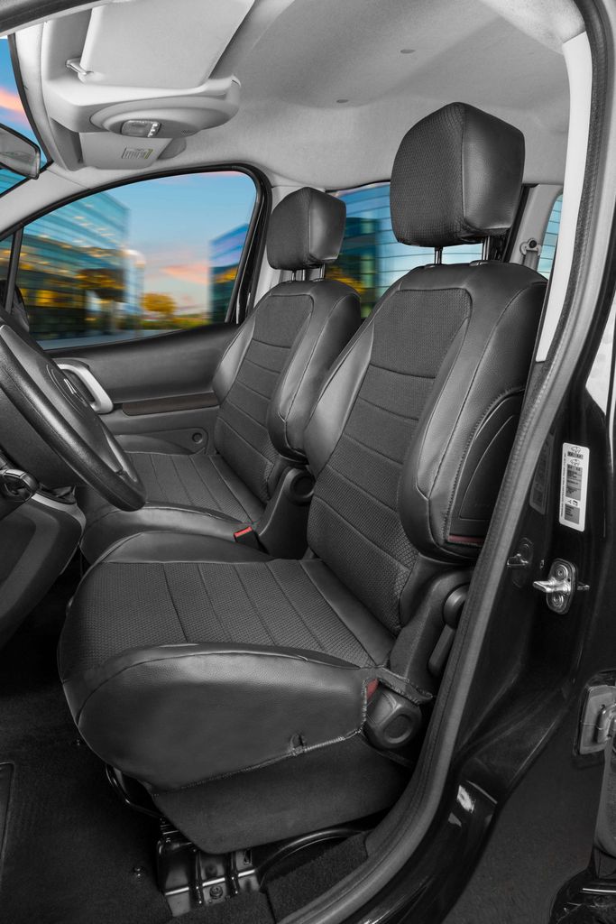 WALSER Premium Transporter Sitzbezüge Auto für VW T6 2015-Heute, 2 Einzelsitzbezüge vorne , Auto Sitzbezüge, Sitzschoner Auto, Auto Sitzauflage...