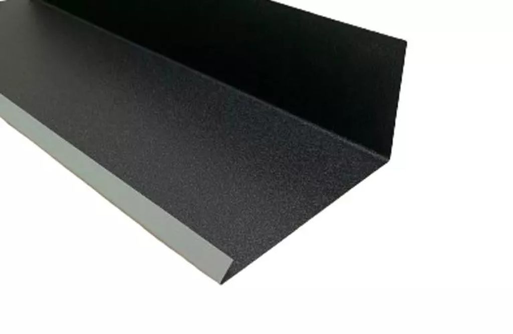 2 m Roofart Wandanschlußblech Tiefschwarz RAL 9005