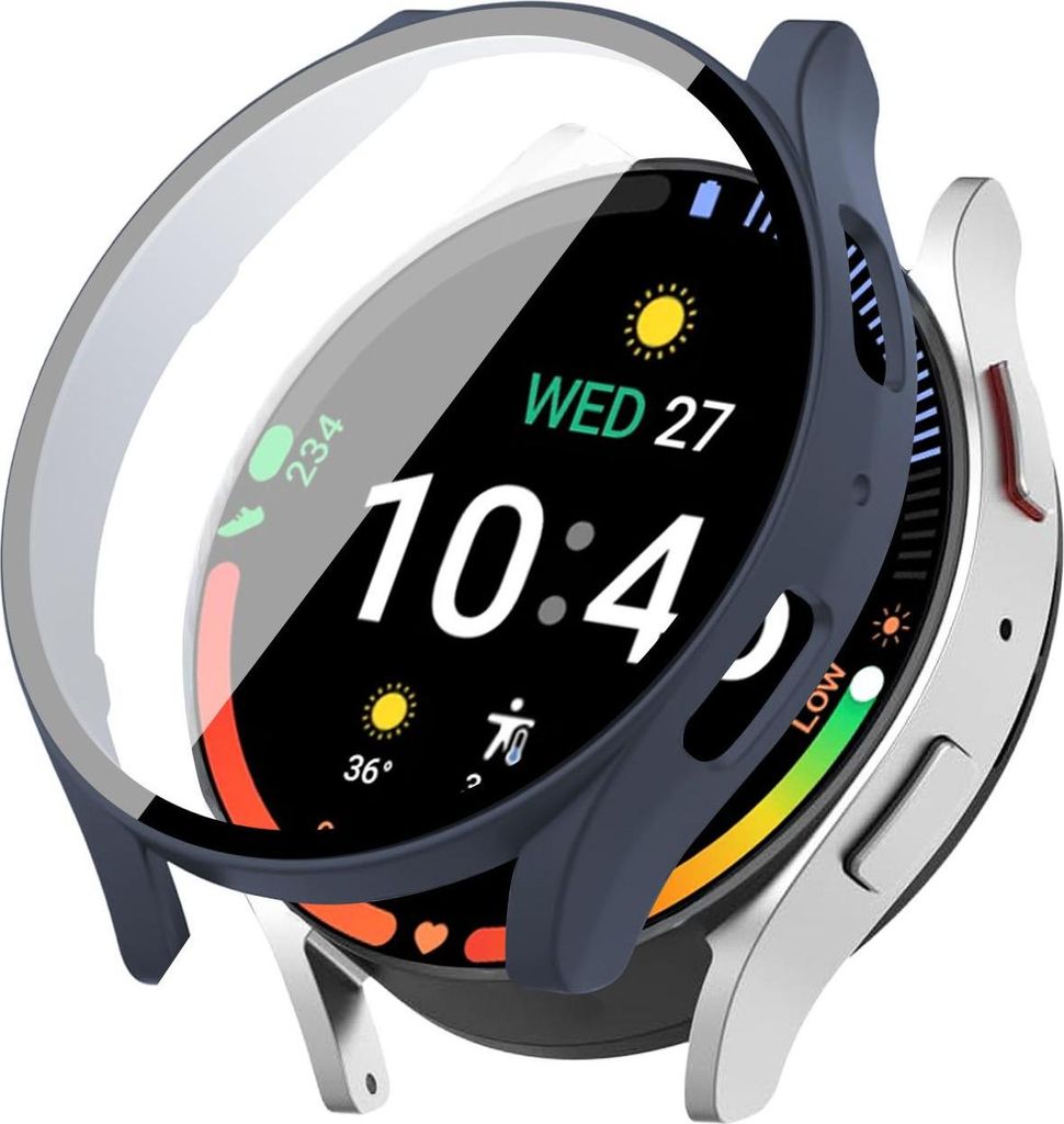 360 Grad Smartwatch Hülle für Samsung Galaxy Watch6 40 mm mit Displayschutz Case Watch Cover Bumper Rundum Schutzhülle Uhr Bildschirmschutz Dunk...