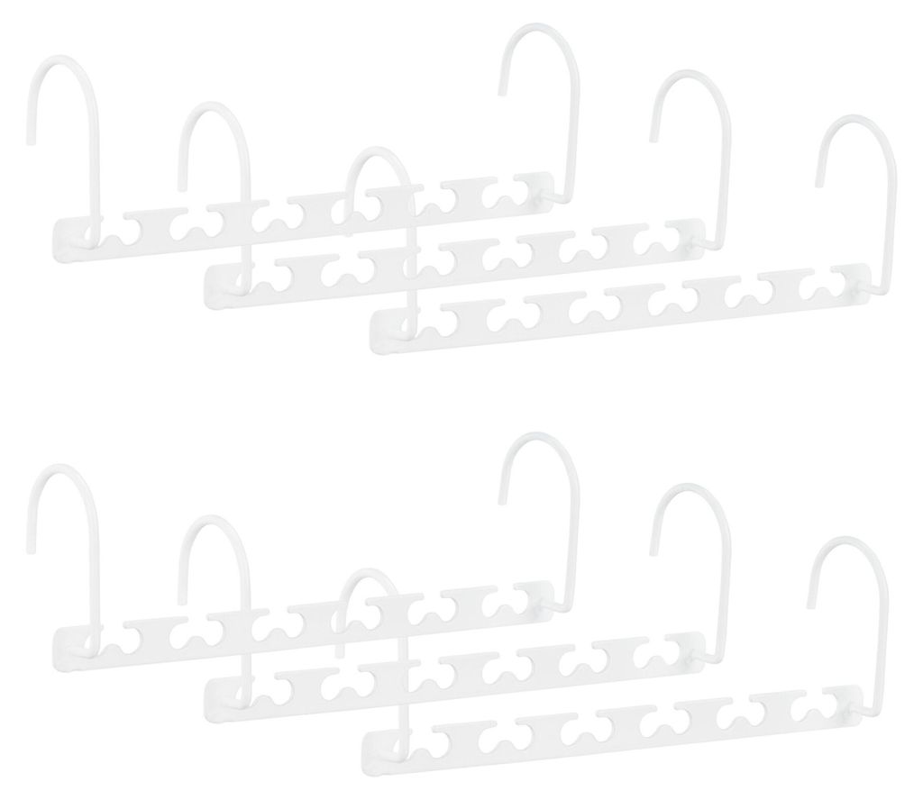 Relaxdays Metalen ruimtebesparende wasrek, set van 6, met Productafbeelding 