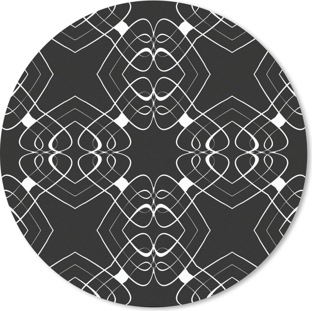 MuchoWow Mauspad Mousepad Muster - Linie - Schwarz und Weiß 50x50 cm - Mousepads - Maus Mat - Pad - Mausunterlage - Vinyl