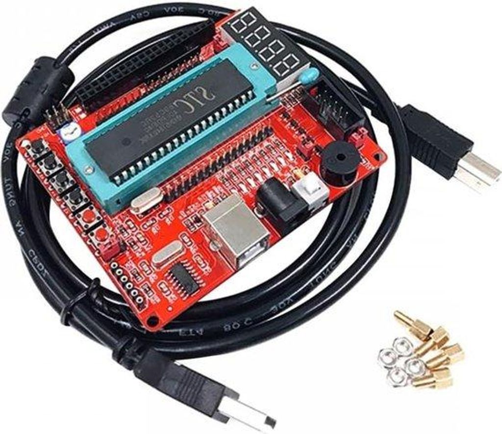 Entwicklungsboard für Microcontroller STC89C52 8051-Controller-Board mit USB-Schnittstelle - USB-programmierbar - mit USB-Kabel.