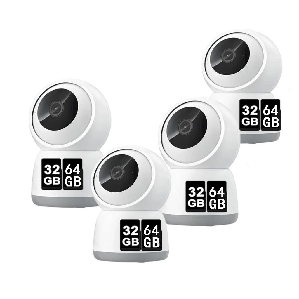 4X 360° Schwenkbar Überwachungskamera Innen, 2,4GHz / 5GHz WiFi Kamera Indoor für Baby, KI Personenerkennung, Auto-Tracking, One-Touch Call 32&64GB