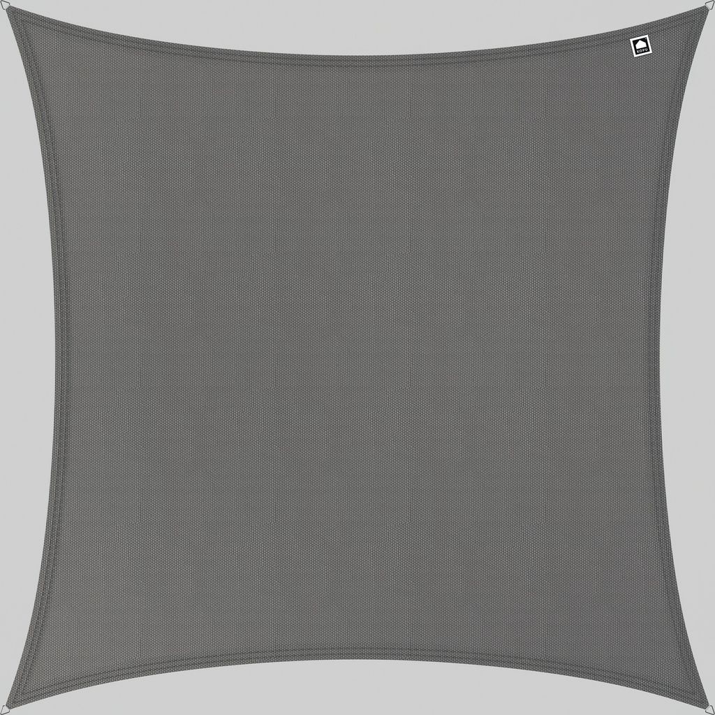 Kopu Sonnensegel, 4x4 m, quadratisch, Wasserdicht, 230 Gramm, Sonnentuch – Grau