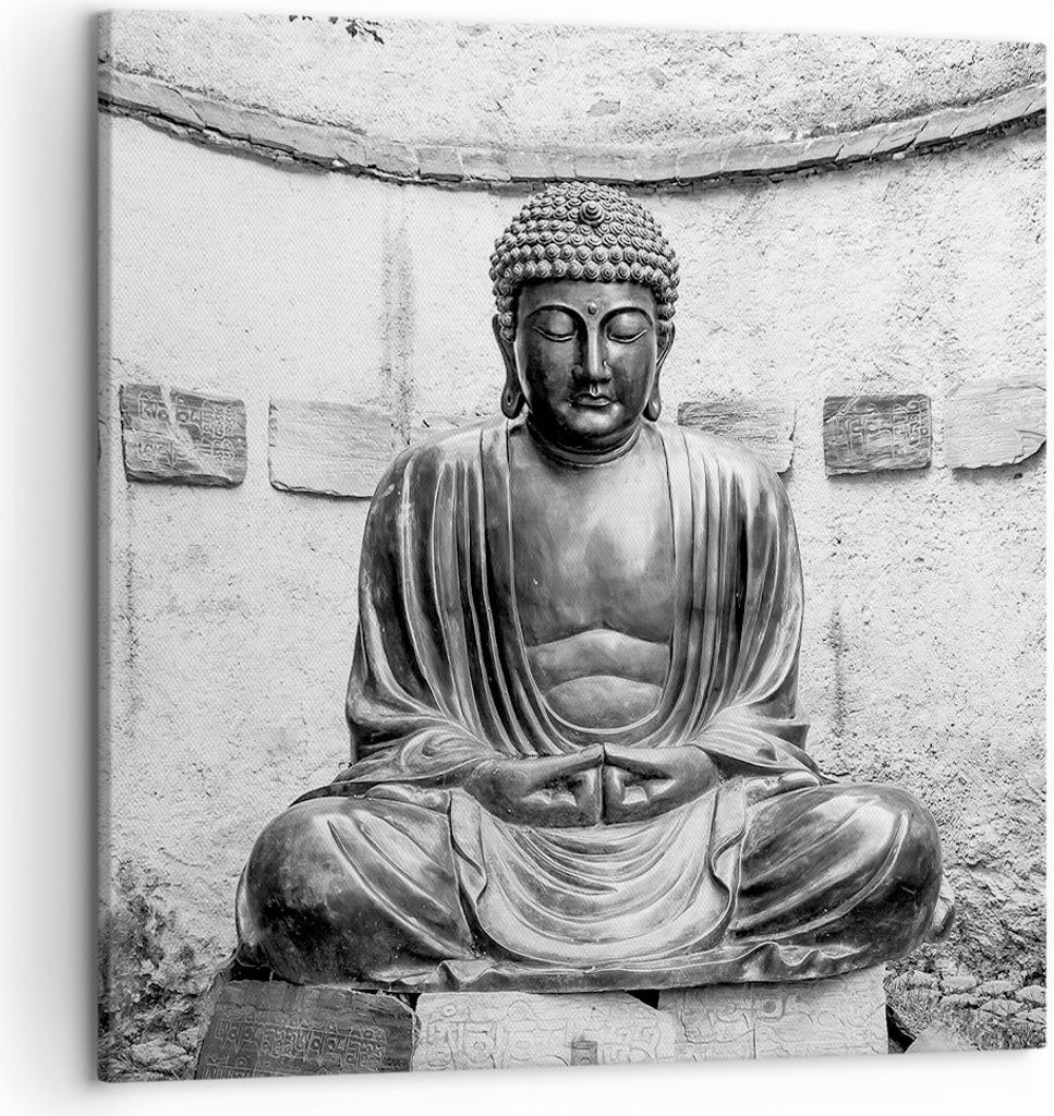 Bild auf Leinwand - Leinwandbild - Einteilig - Japanisch Buddha Statue - 50x50cm - Wand Bild - Wanddeko - Wandbilder - Leinwanddruck - Bilder - Wan...