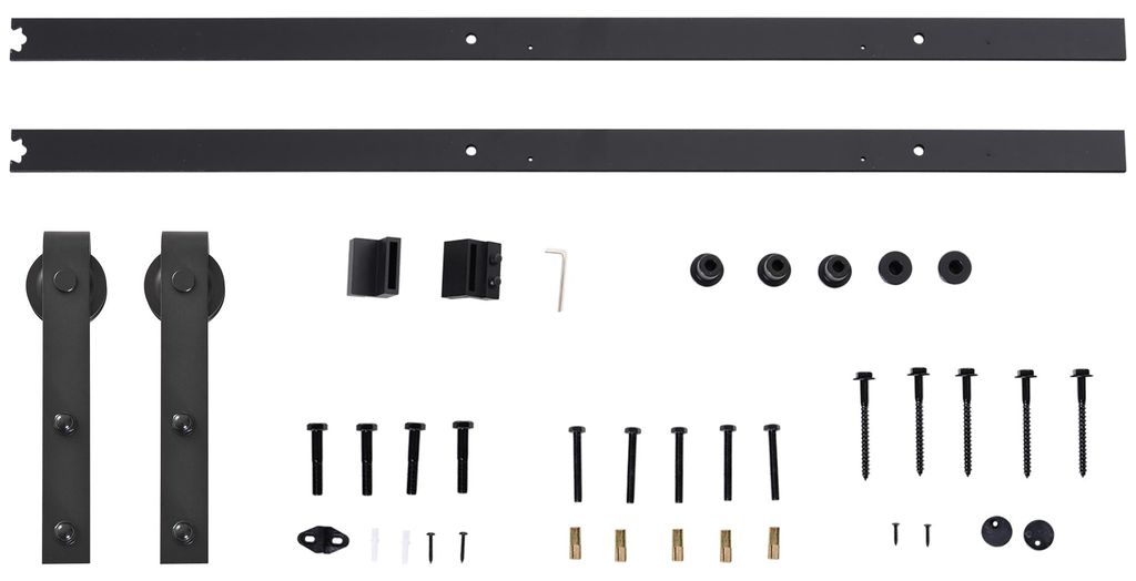 Schiebetüren-Beschlagsatz 200cm, Schienen, Rollen, Stopper, Produktbild 