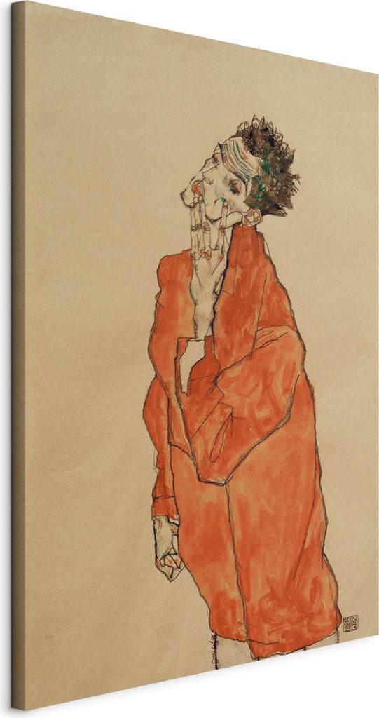 Vlies Leinwandbild - Self-Portrait (Man in Orange Jacket) 40x60 cm Reproduktionen l-F-10018-b-a