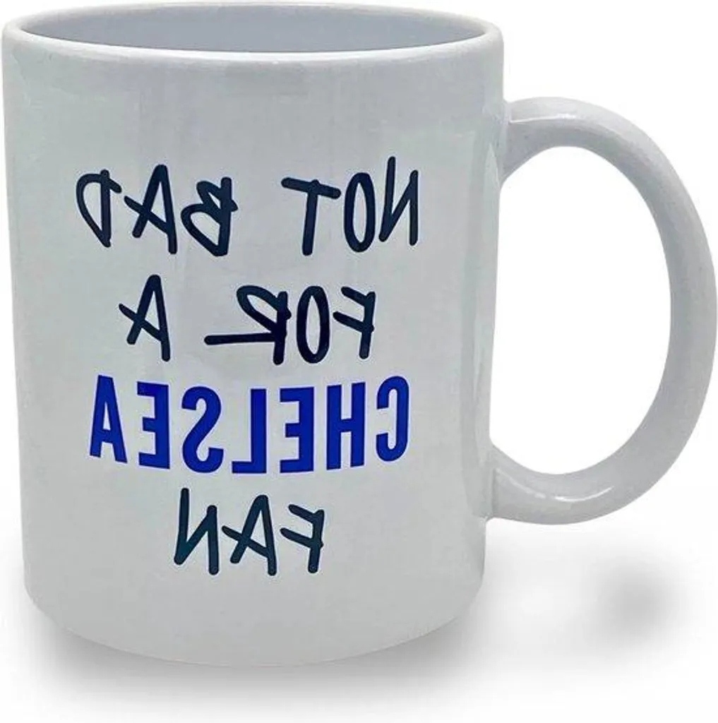 Tasse Chelsea Humour Moka Blanc - Cadeau Original pour Fan Chelsea Football