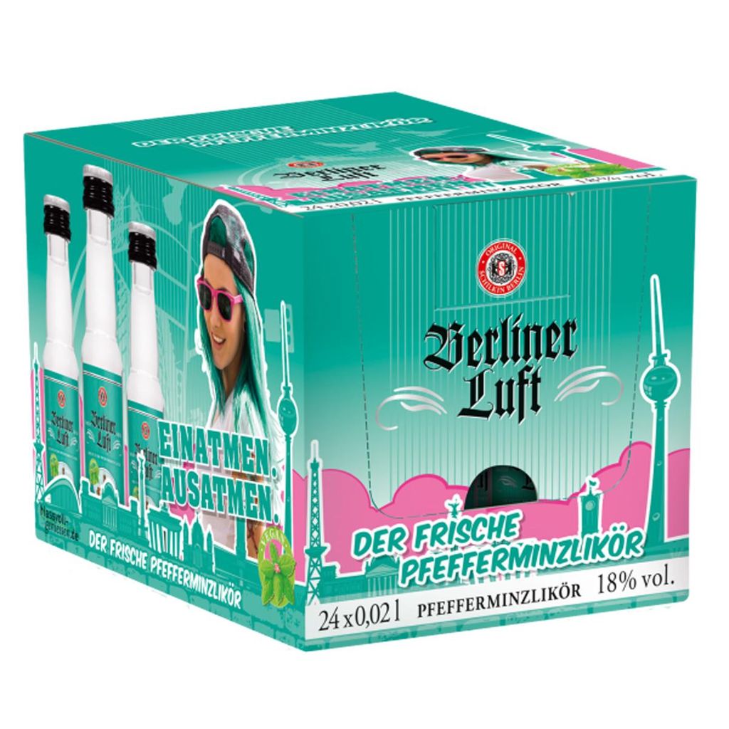Berliner Luft Pfefferminzlikör klarer Pfefferminzlikör 20ml 24er Pack