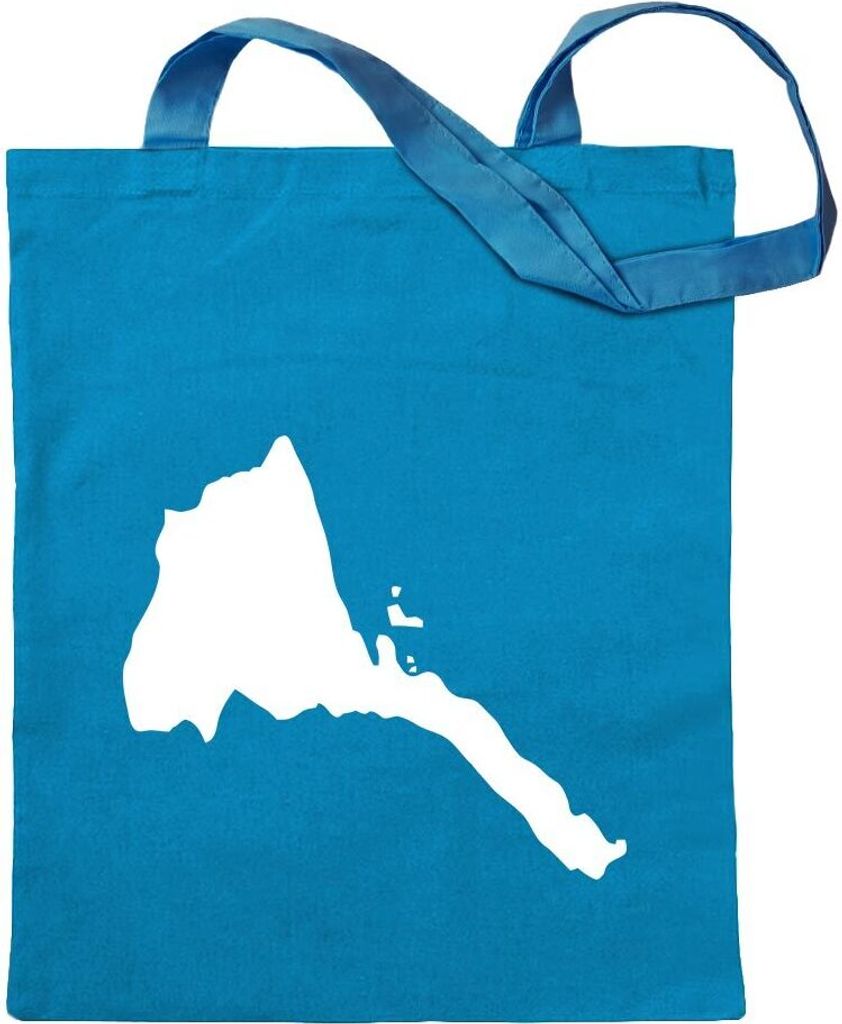 Kiwistar - Baumwolltasche - hellblau - Eritrea Umriss Kontur - Tragetasche Stoffbeutel Umhängetasche langer Henkel