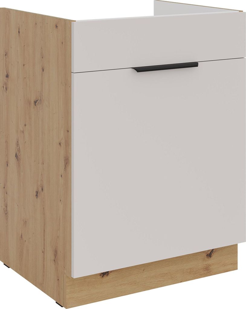 MIRJAN24 Schrank unter dem Spülbecken Solea 2 60ZL1SBB, Stilvoll Küche (Farbe: Artisan Eiche / Cashmere)