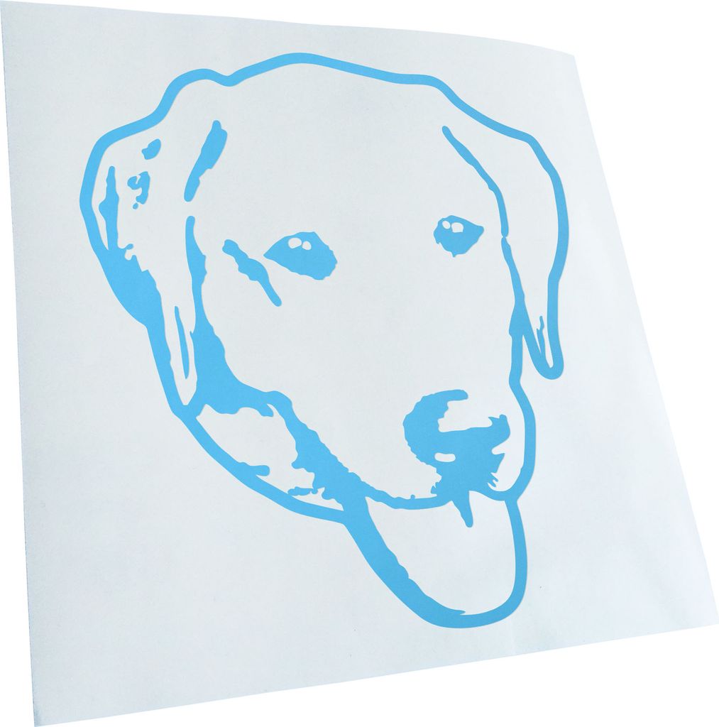 Kiwistar - Autoaufkleber - Goldador Hund - Lichtblau - 50x45cm - Aufkleber für Auto, Laptop, Fahrrad, LKW, Motorrad mehrfarbig JDM Decal Racing