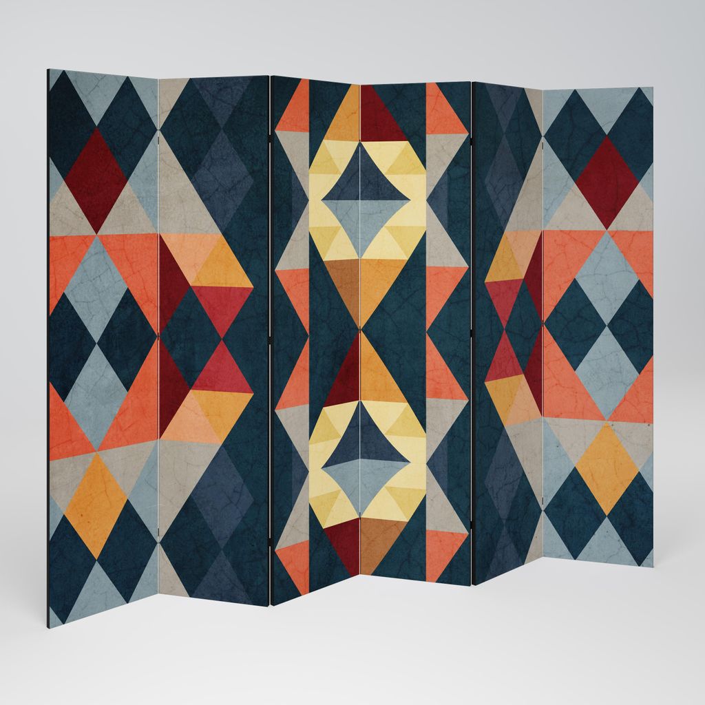 SpaceRebels Paravent Raumteiler - 6-teilig Raumtrenner, Druck 2-Seite - Raumtrenner - Trennwand Wohnung - Room Divider - Spanische Wand Deko Modern...