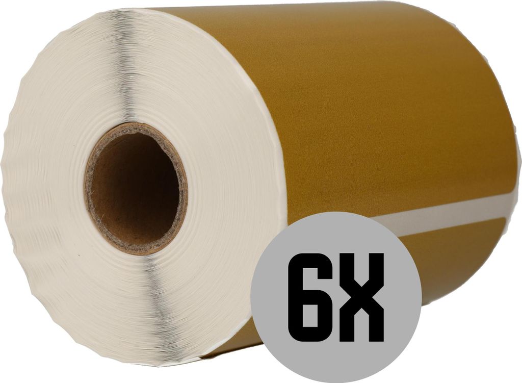 DULA Labels - Kompatibel mit Dymo S0904980 Labels - Gold - Große Versandetiketten - 6 Rollen - 104 x 159 mm - 220 Etiketten pro Rolle