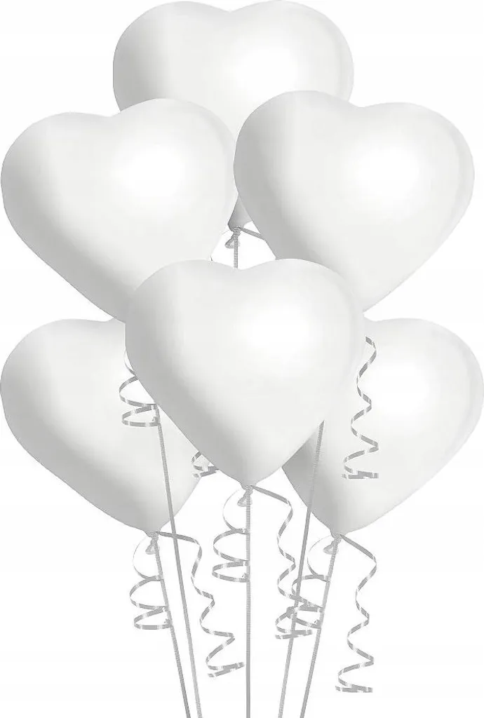 Lot 100 ballons cœur blancs opaques : décoration de fête sans casse
