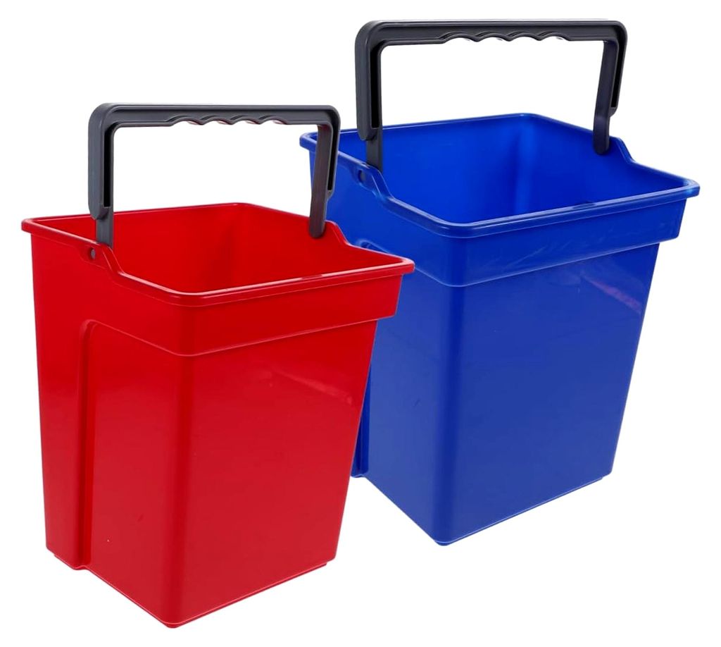 2 Stück Reinigungseimer aus Kunststoff mit Griff – Mehrzweckeimer für Reinigungswagen, Mülleimer und Wasserbehälter 8,45 x 7,27 x 6,29 Zoll ...