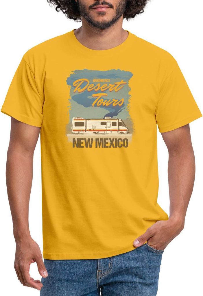 Spreadshirt Breaking Bad Desert Tours New Mexico Männer T-Shirt, M, Gelb