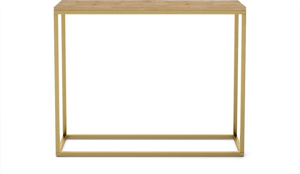 BETTSO Konsole für Flur elegante Schminktisch WELL 100cm Gold mit Wotanbeinen