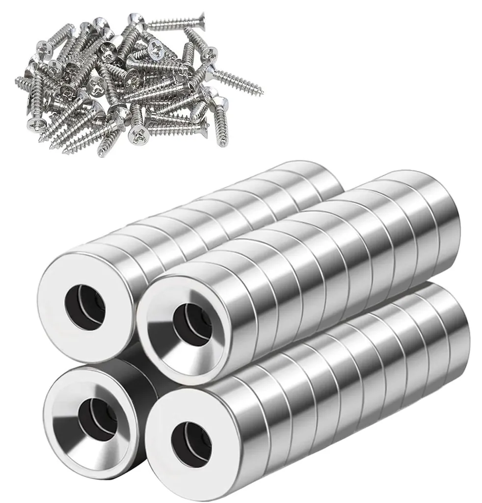 Aimants extra-puissants ronds en néodyme avec trou M3 de 8x3 mm, x40