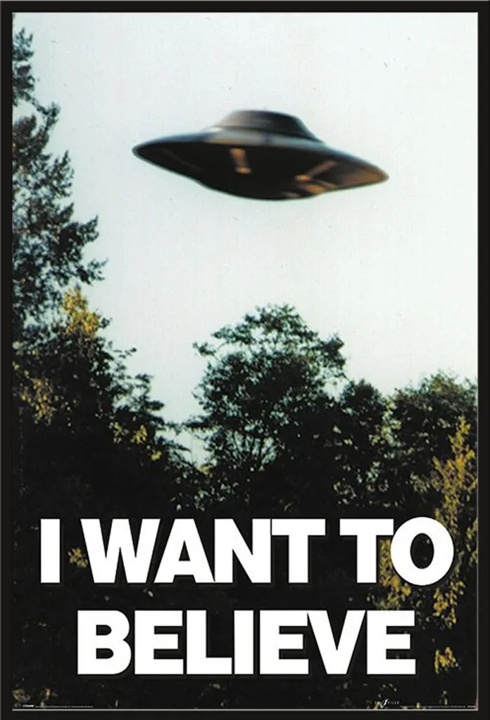 Poster X-Files I Want To Believe sous Vitre Acrylique et Cadre Noir Pro