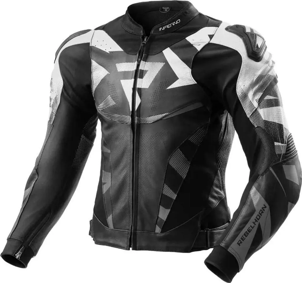 Veste Moto en Cuir Noir Rebelhorn Inferno Homme Taille 62 Protection