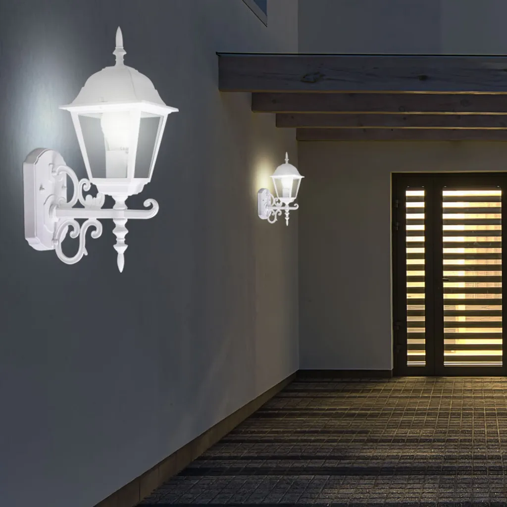 Lanterne murale extérieure blanche en aluminium V-TAC 761 IP44 E27