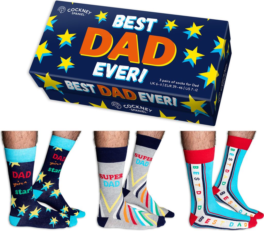 Best Dad ever! Papa Socken in 39-46 (3 Paare) Produktbild 