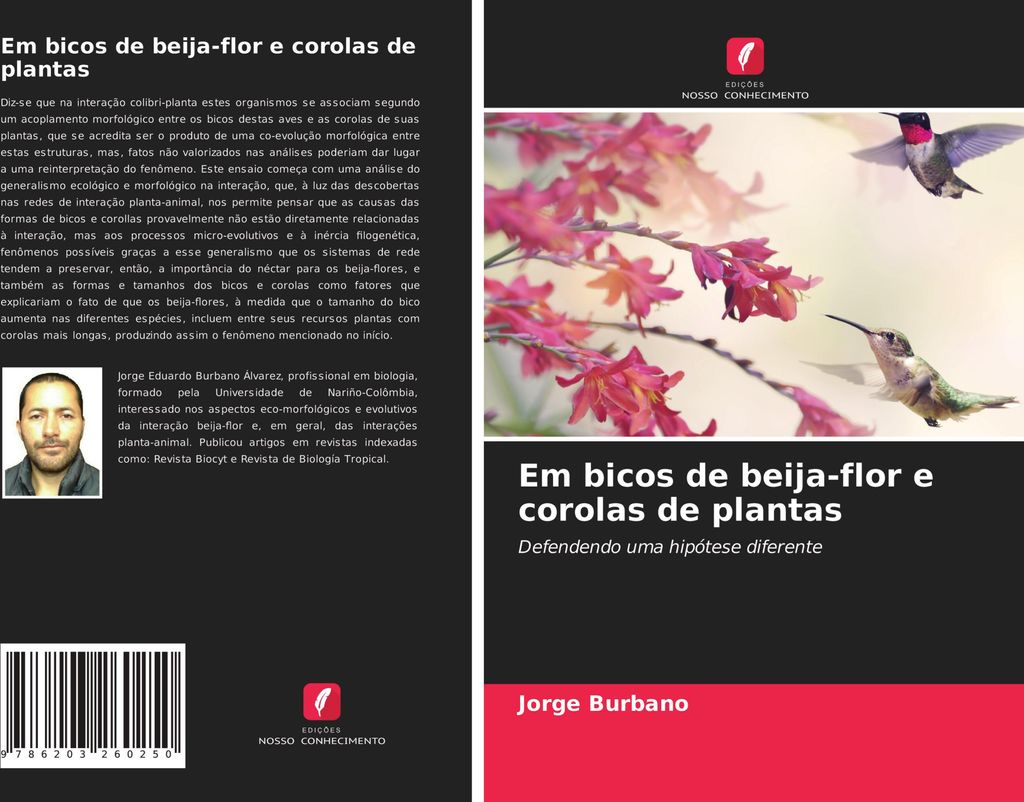 Em bicos de beija-flor e corolas de plantas
