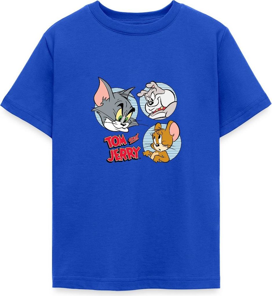 Spreadshirt Tom Und Jerry Spike, Tom und Jerry Kacheln Teenager T-Shirt, 152/164 (12-14 Jahre), Royalblau