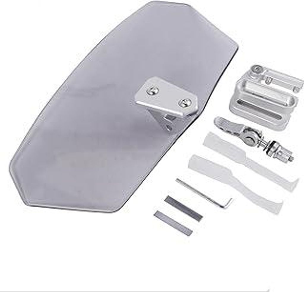 Motorrad Windschutzscheibe Rauch Windabweiser Clip-on Windschild Aufsatz Motorrad verstellbare Windschutzscheibe Spoiler Windschild Windschutzschei...