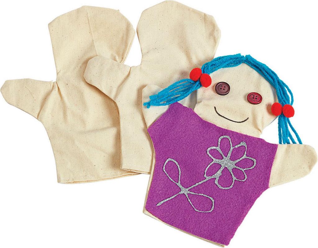 Colorations Bastelset Handpuppen - eigene Puppen gestalten, 12 Stück