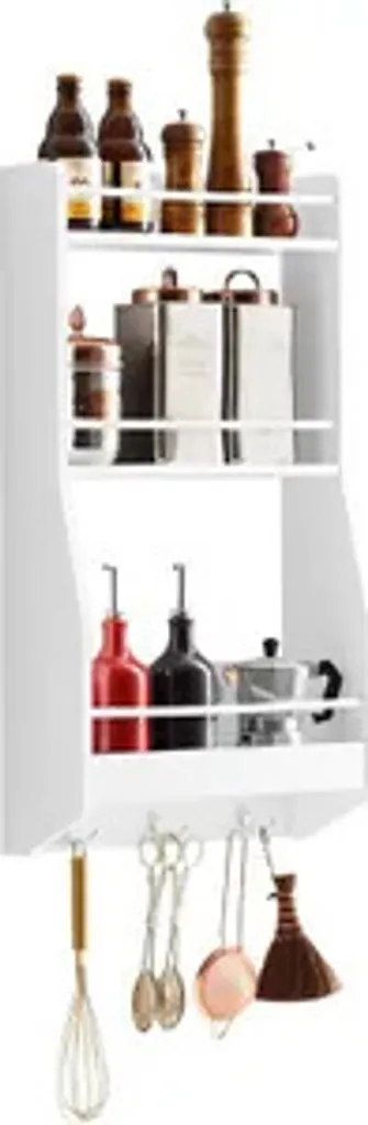 SoBuy KCR12-W Étagère Murale Blanche 38x75x17 cm pour Cuisine et Bain