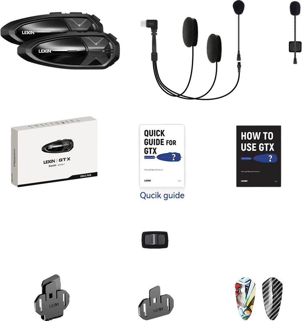Interkom Lexin GTX, dosah 2000 m, podporuje 10 ovladačů, Obrázek produktu 