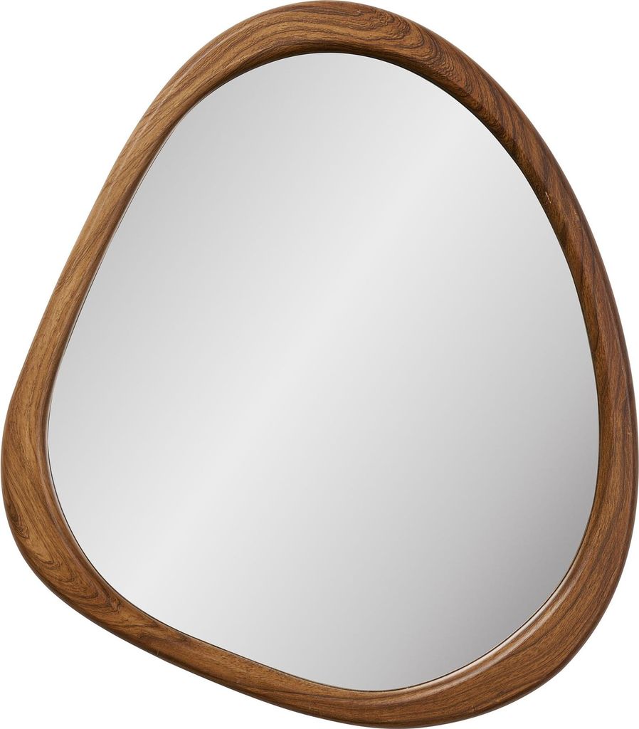 Spiegel organisch geformt, Holzoptik natur, modern und zeitlos, 44x48 cm