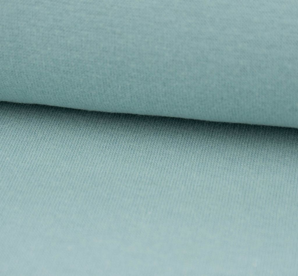 Bündchenstoff Schlauchware Organic Bio fein aqua blau 35cm Breite