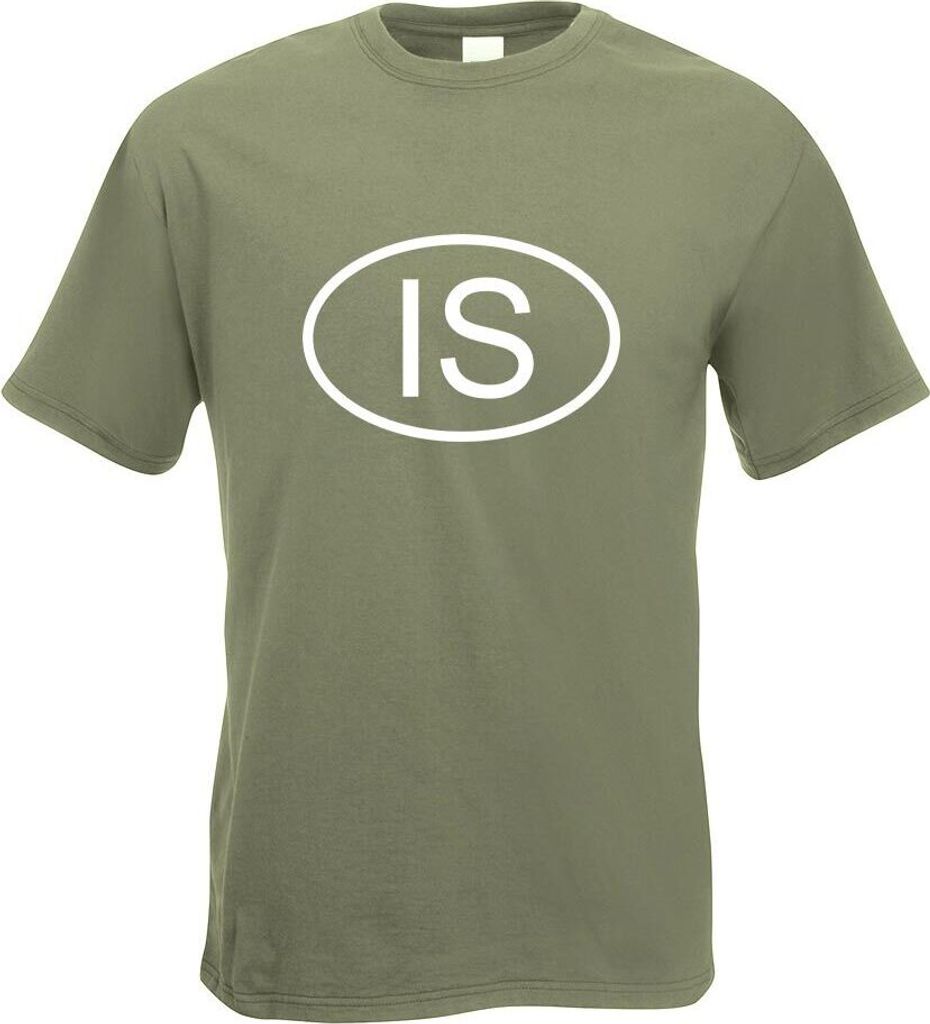 Kiwistar - T-Shirt - Olive - Island is Motiv Bedruckt Funshirt Design Print - mit Motiv Bedruckt - Funshirt Design - Sport - Freizeit - Herren - S