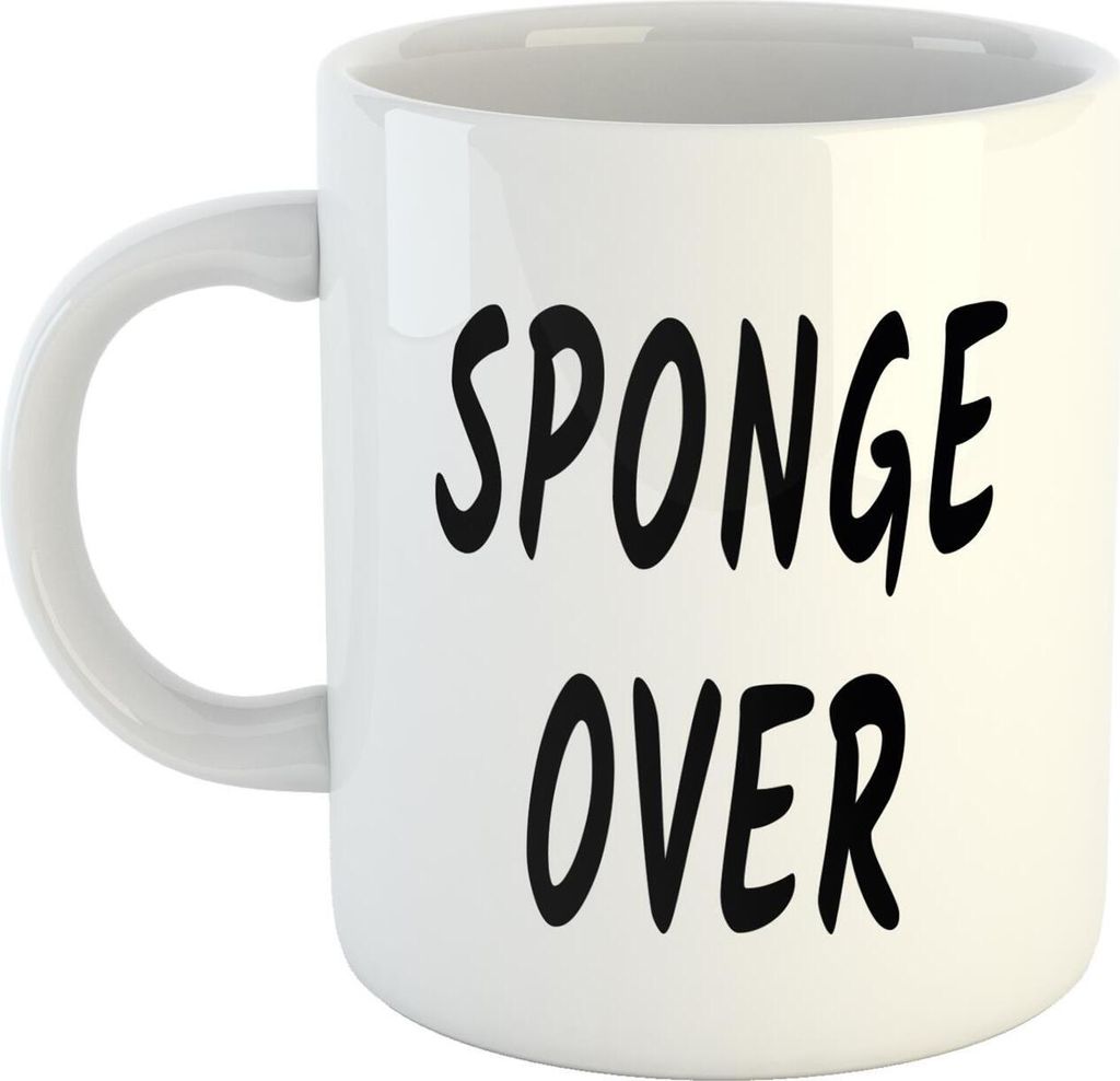 Huuraa Kaffeetasse Sponge over "Schwamm drüber" Geschenk Tasse Weiß 330ml Sponge over "Schwamm drüber" Präsent