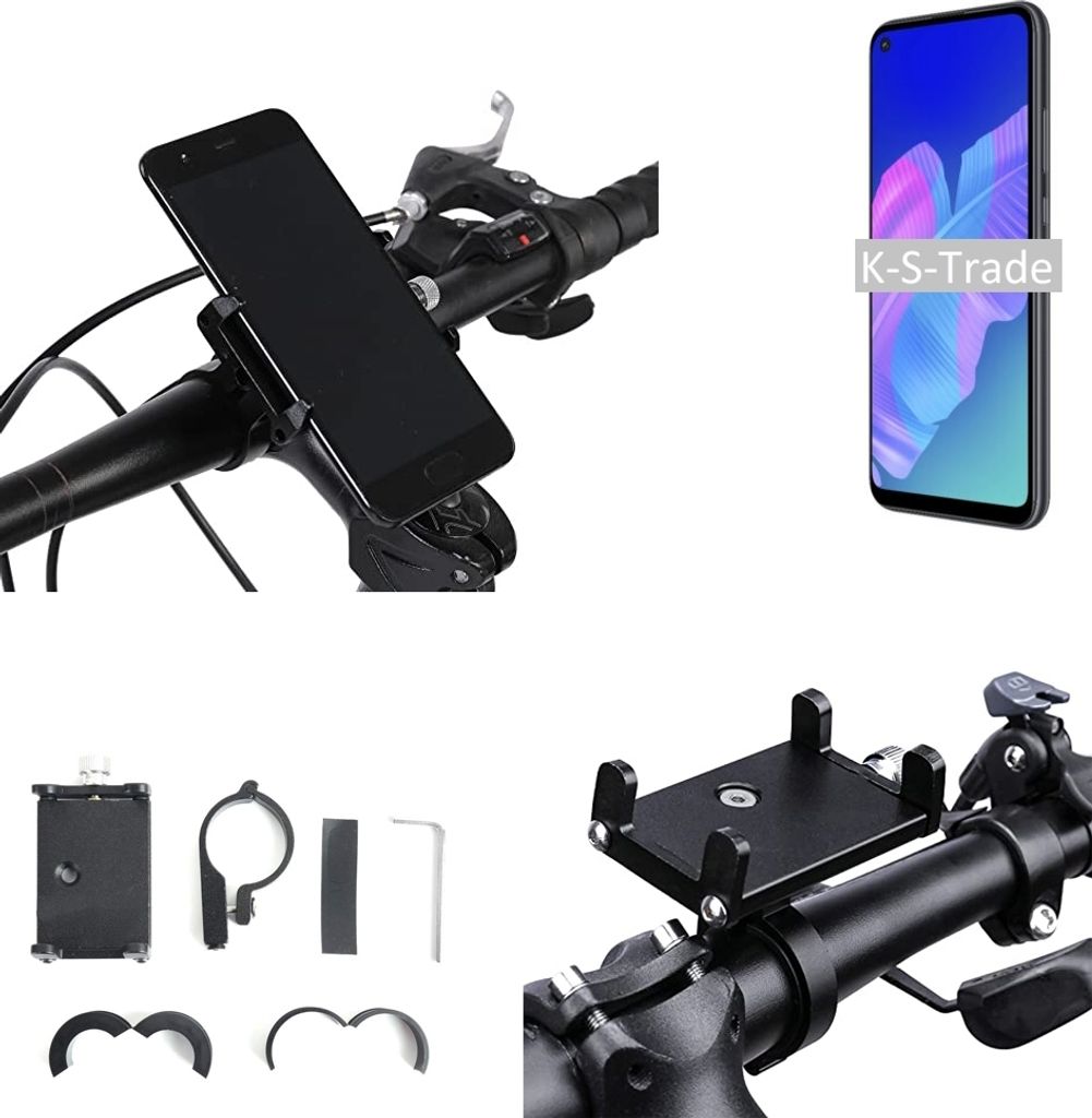 K-S-Trade Handyhalterung für das Fahrrad kompatibel mit Huawei P40 lite E Halter Lenkstange Fahrradhalterung Motorrad Bike Mount Befestigung