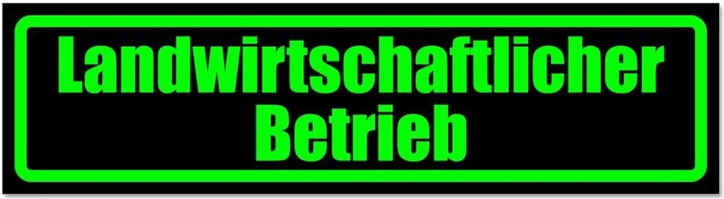 Kiwistar - Autoaufkleber - Grün - Schwarz - 20 x 5,3 cm - Landwirtschaftlicher Betrieb - Hinweis Aufkleber Sticker für Auto, Kfz, Fahrrad, PKW, LKW