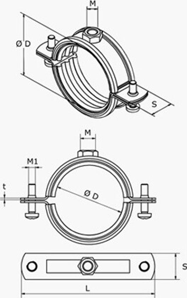 Doppelschraubzwinge M8, 25-30 3/4", A4 - Packung mit 1 Stück