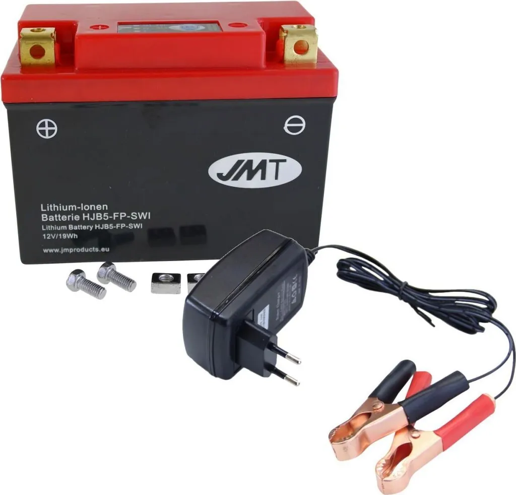 Batteria Litio JMT HJB5-FP 12V 1.6Ah + Caricatore | JMT Moto Shop