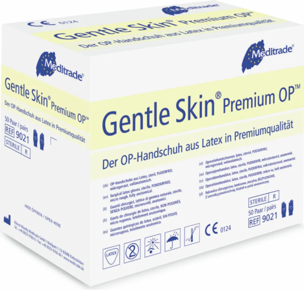 Meditrade Gentle Skin® Guanto chirurgico premium, sterile, in lattice, senza polvere, 1 confezione = 50 paia - 2