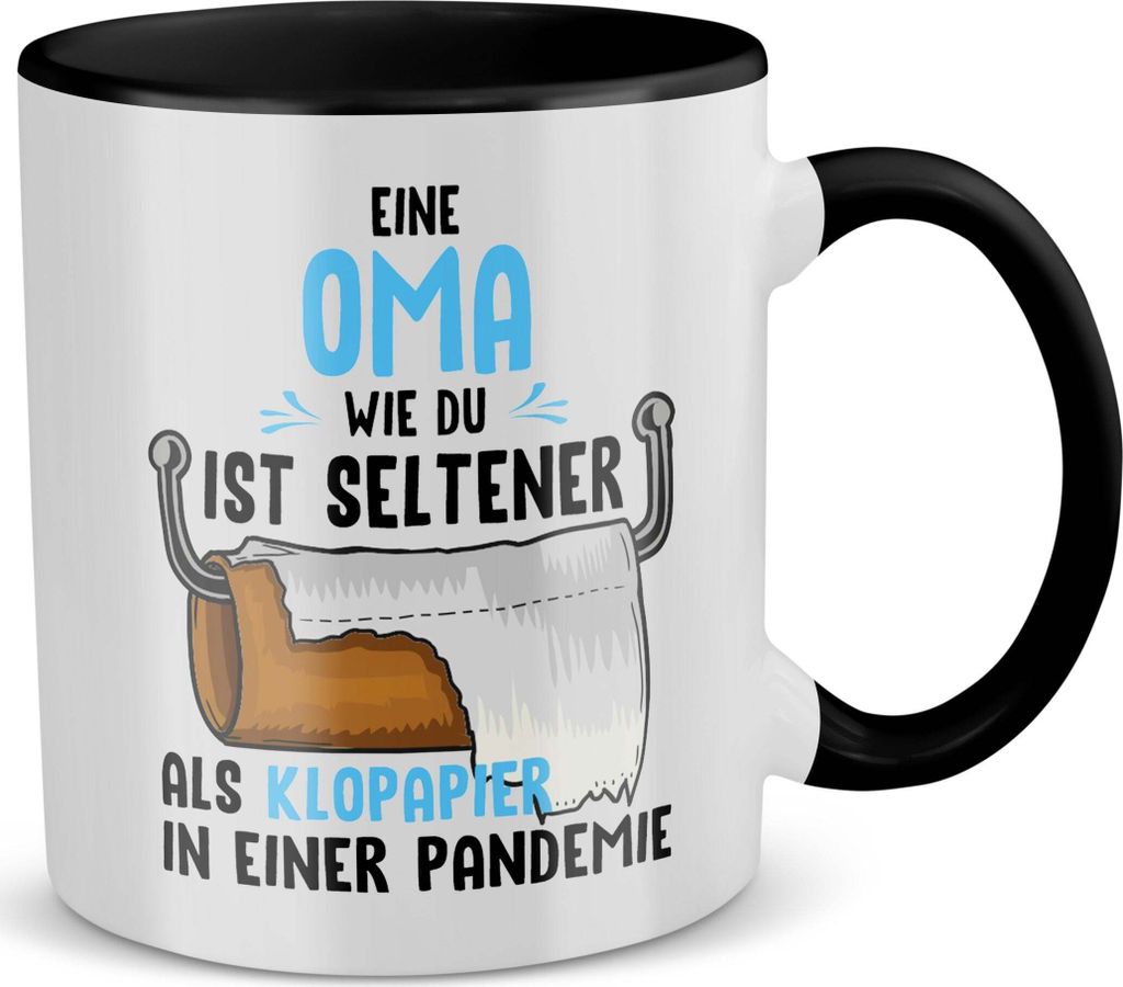 22Feels Oma Geschenk Geburtstag Grossmutter Tasse Muttertag Rentnerin Kaffeetasse Frauen Weihnachten Haferl Grosseltern (Weiss-Schwarz)