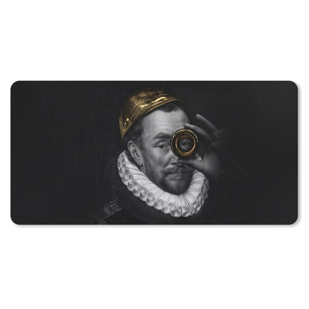 MuchoWow Mauspad Mousepad Gemälde - Wilhelm von Oranien - Gold 60x30 cm - Mousepads - Maus Mat - Pad - Mausunterlage - Nachhaltig